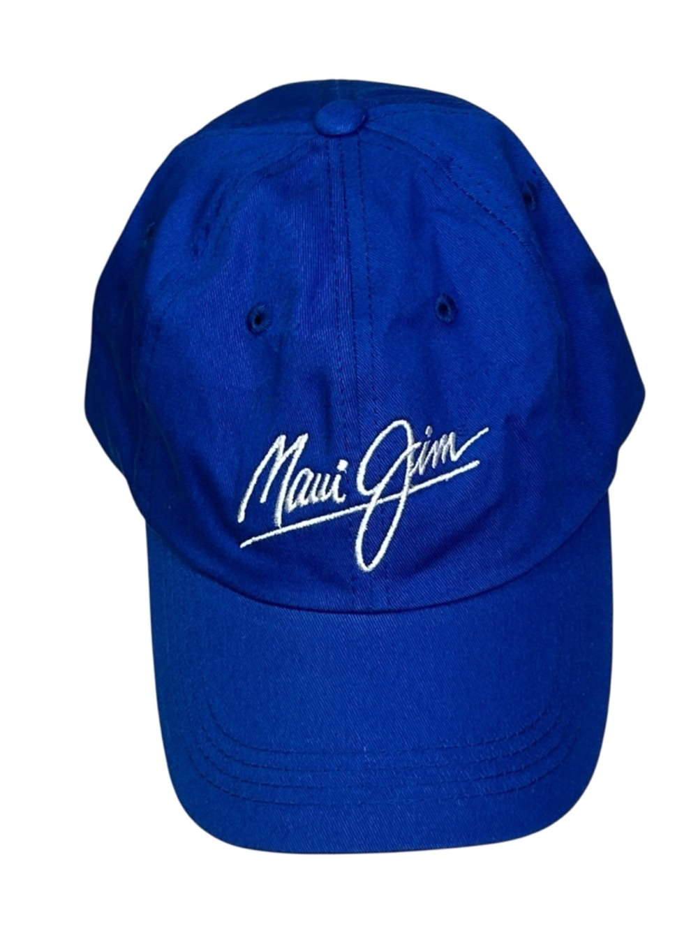 Maui Jim Royal Blue Signature Script Live Aloha Baseball Cap NWOT